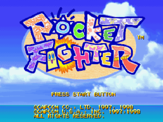 Pocket Fighter title screen for Playstation